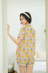 Pijama ngắn Lụa gấm Lemons Py Set