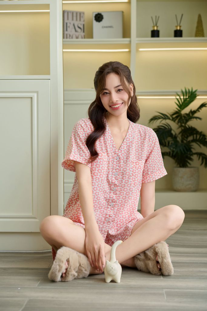 Pijama ngắn cổ V Vie Jane Py Set