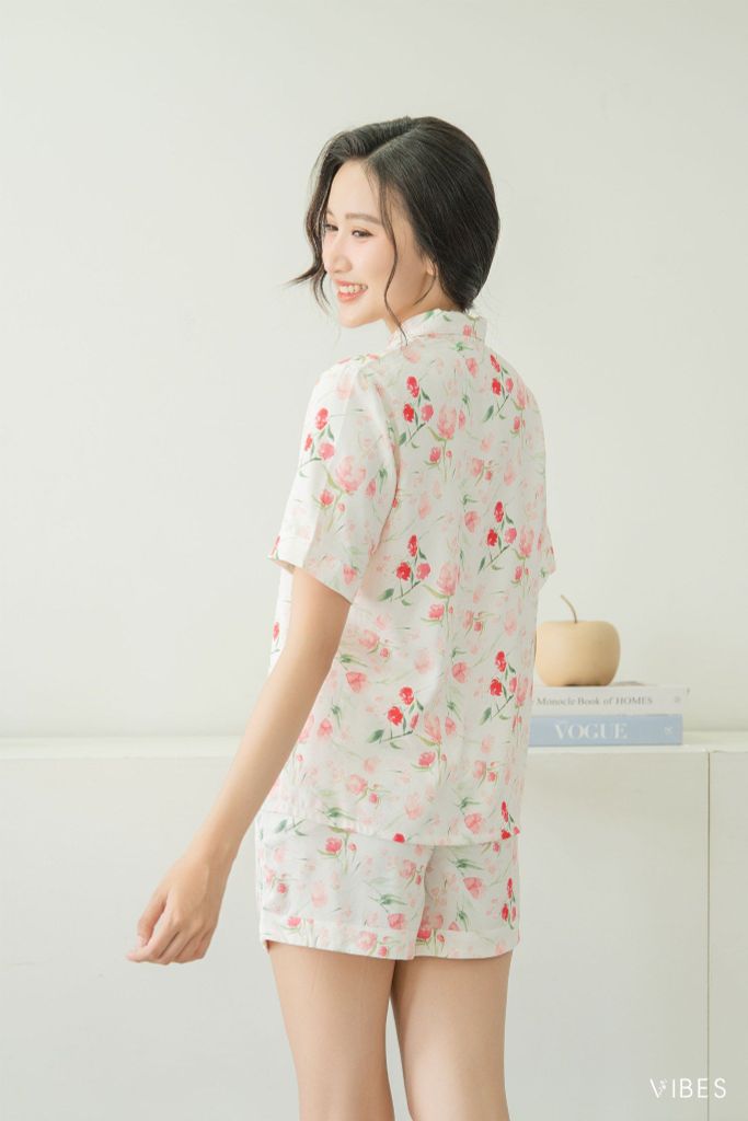 Pijama ngắn Lụa gấm Kara Py Set