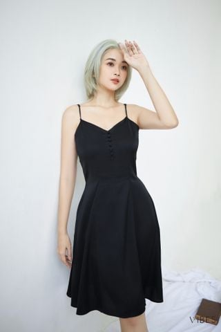 Váy ngủ lụa trơn Ink Lady Dress