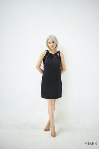 Váy ngủ lụa trơn Ink Tara Dress