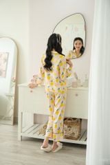 Pijama dài tay Lụa gấm Lemons Long Sleeve Py Set