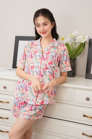 Pijama ngắn Lụa gấm Gina Py Set