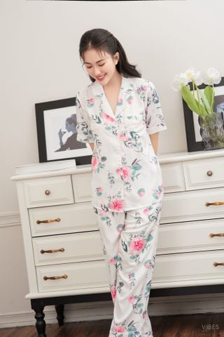 Pijama dài Lụa gấm Rosie Long Py Set