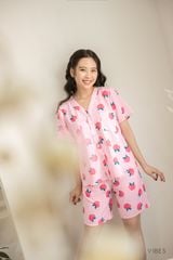 Pijama ngắn cổ V Vie Peach Py Set