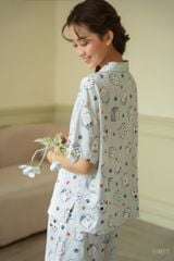 Pijama ngắn Lụa gấm Naomi Py Set