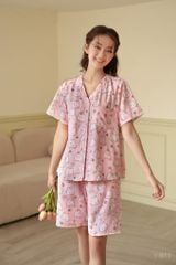 Pijama ngắn cổ V Vie Minnie Py Set