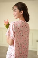 Pijama ngắn cổ V Vie Minnie Py Set