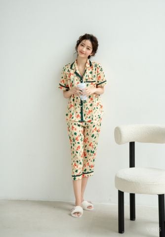 Pijama lửng Lụa gấm Fox Capri Py Set