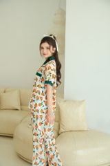 Pijama dài Lụa gấm Orange Long Py Set