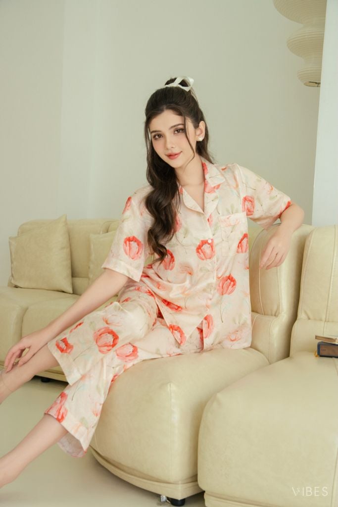 Pijama dài Lụa gấm Jolie Long Py Set