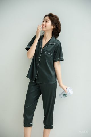 Pijama lửng lụa vân gỗ Emerald Capri Py Set