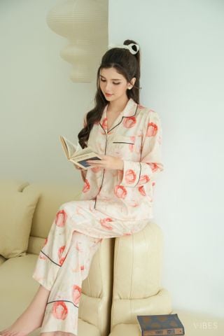 Pijama dài tay Lụa gấm Jolie Long Sleeve Py Set