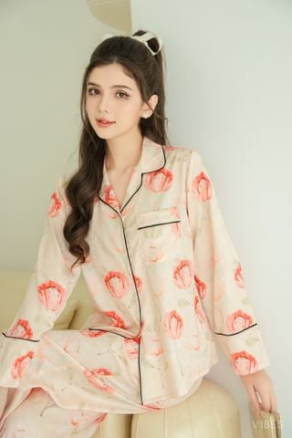 Pijama dài tay Lụa gấm Jolie Long Sleeve Py Set