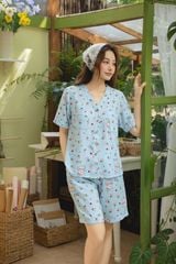 Pijama ngắn cổ V Vie Py Set in BB