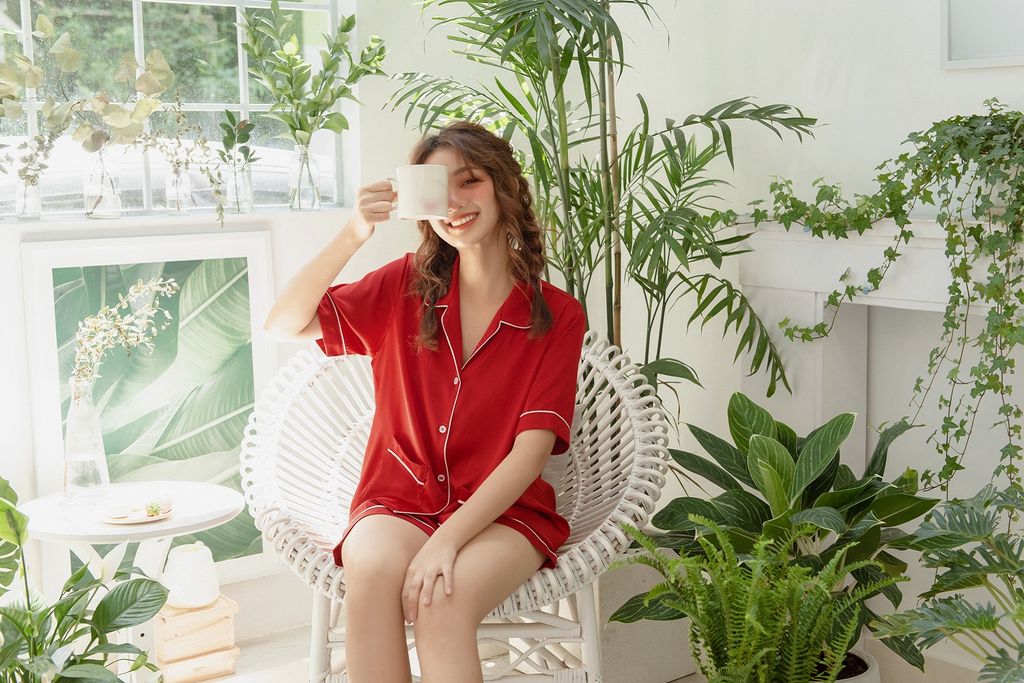 Pijama ngắn lụa trơn Candy Silk Py Set