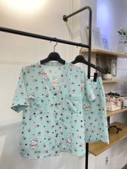 Pijama ngắn cổ V Vie Py Set in Mint