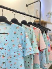 Pijama ngắn cổ V Vie Py Set in Mint