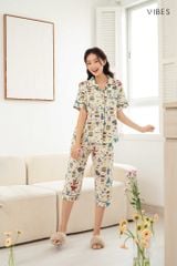 Pijama lửng Owl Cream Capri Py Set