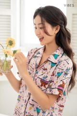 Pijama ngắn Owl Pink Py Set