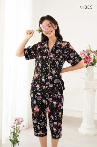 Pijama lửng Owl Ink Capri Py Set