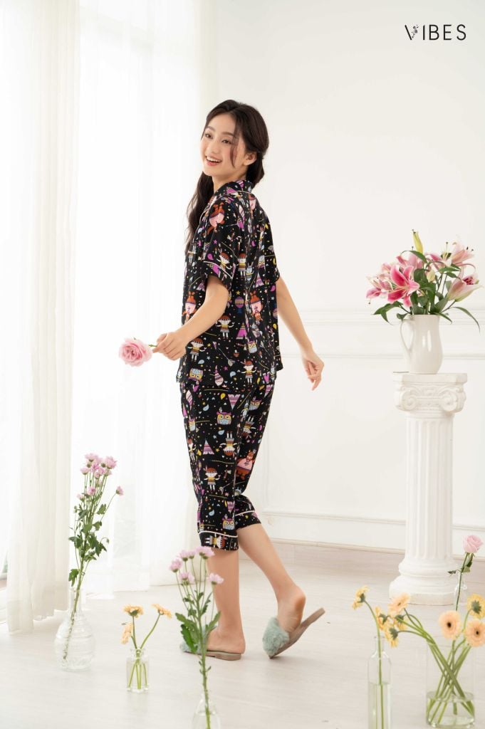 Pijama lửng Owl Ink Capri Py Set