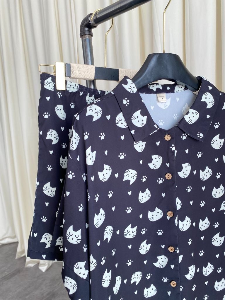 Pijama ngắn freesize FS Meow Py Set