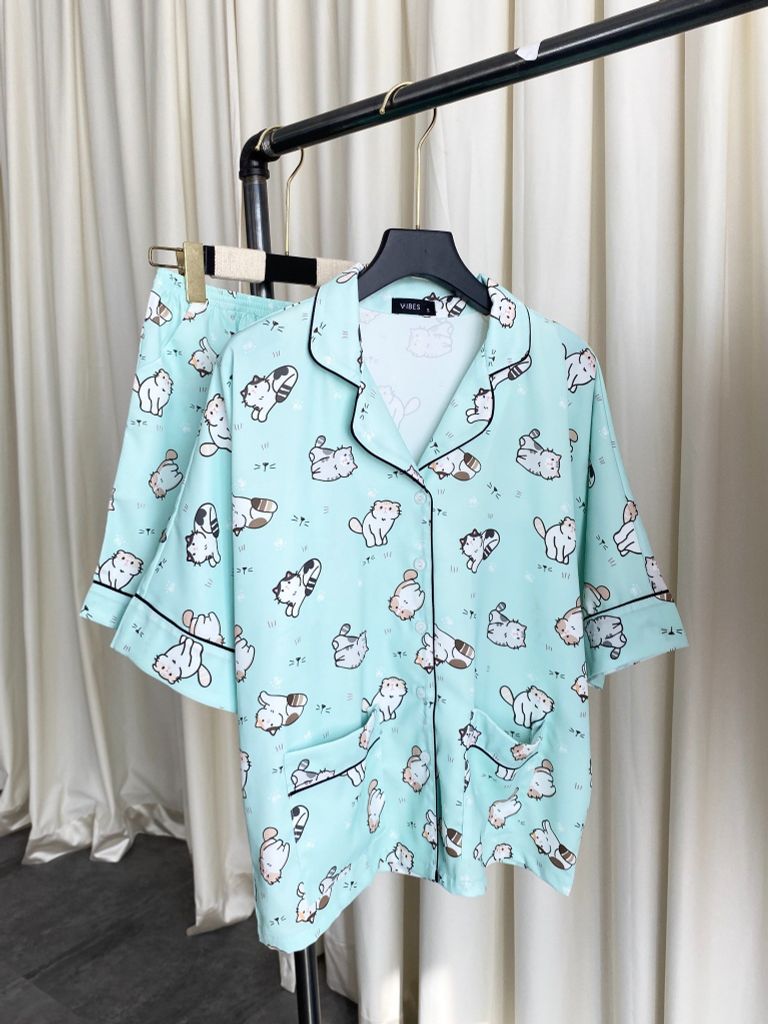 Pijama ngắn phom cánh dơi Marine Py Set