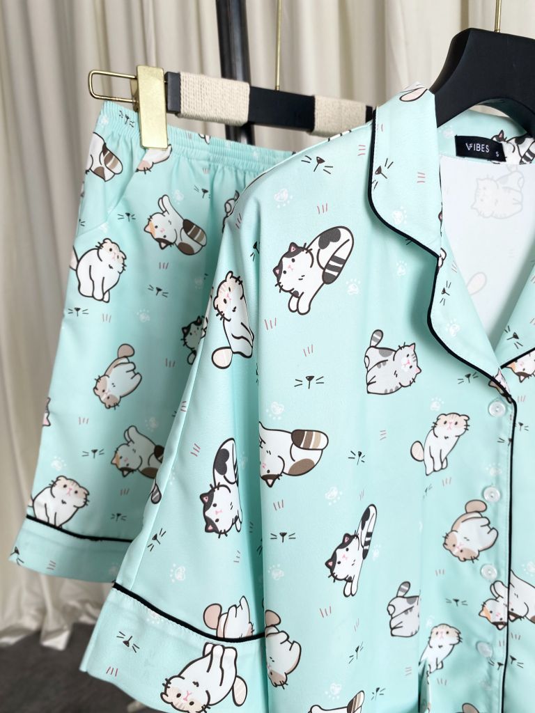 Pijama ngắn phom cánh dơi Marine Py Set