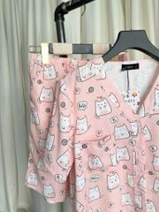 Pijama ngắn cổ V Vie Minnie Py Set