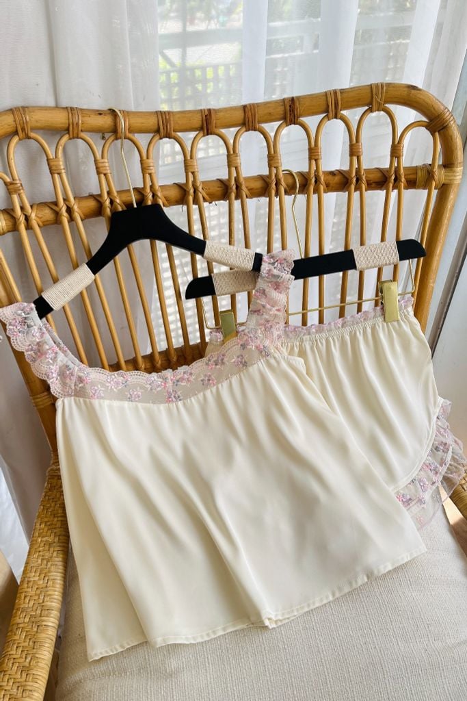 Đồ bộ 2 dây phối ren Lunella Honey Lace Straps Set