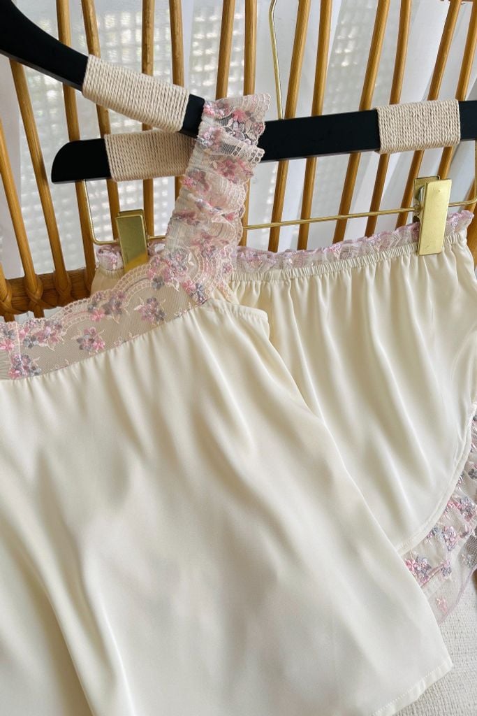 Đồ bộ 2 dây phối ren Lunella Honey Lace Straps Set