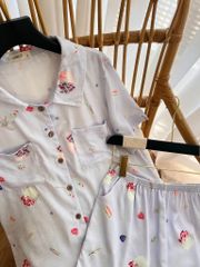 Pijama ngắn Lụa gấm Sweet Py Set in Purple