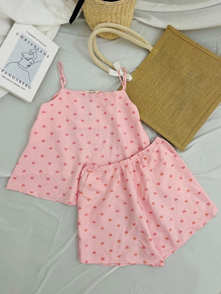 Bộ đồ 2 dây Cheris Straps Set in Pink