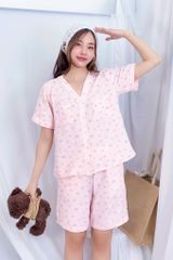 Pijama ngắn cổ V Vie Pink Py Set