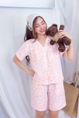 Pijama ngắn cổ V Vie Pink Py Set