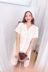 Pijama ngắn cổ V Vie Cream Py Set