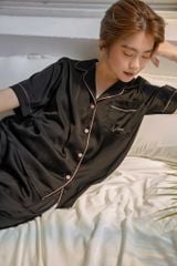 Pijama dài lụa trơn Ink Long Py Set