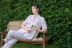 Pijama dài Lụa gấm Rose Long Py Set