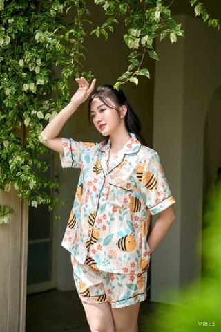 Pijama ngắn Lụa gấm Bee Py Set