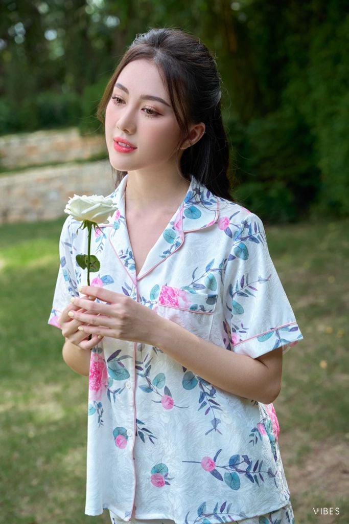 Pijama ngắn Lụa gấm Rosie Py Set