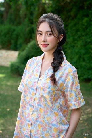 Pijama dài Lụa gấm Hexa Long Py Set