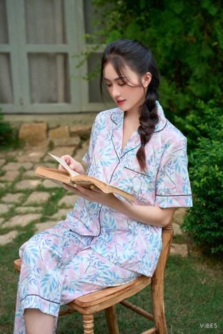 Pijama dài Lụa gấm Wendy Long Py Set