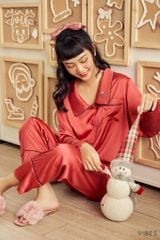 Pijama dài tay lụa trơn Ada Long Sleeve Py Set