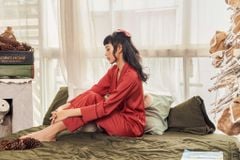 Pijama dài tay lụa trơn Ada Long Sleeve Py Set