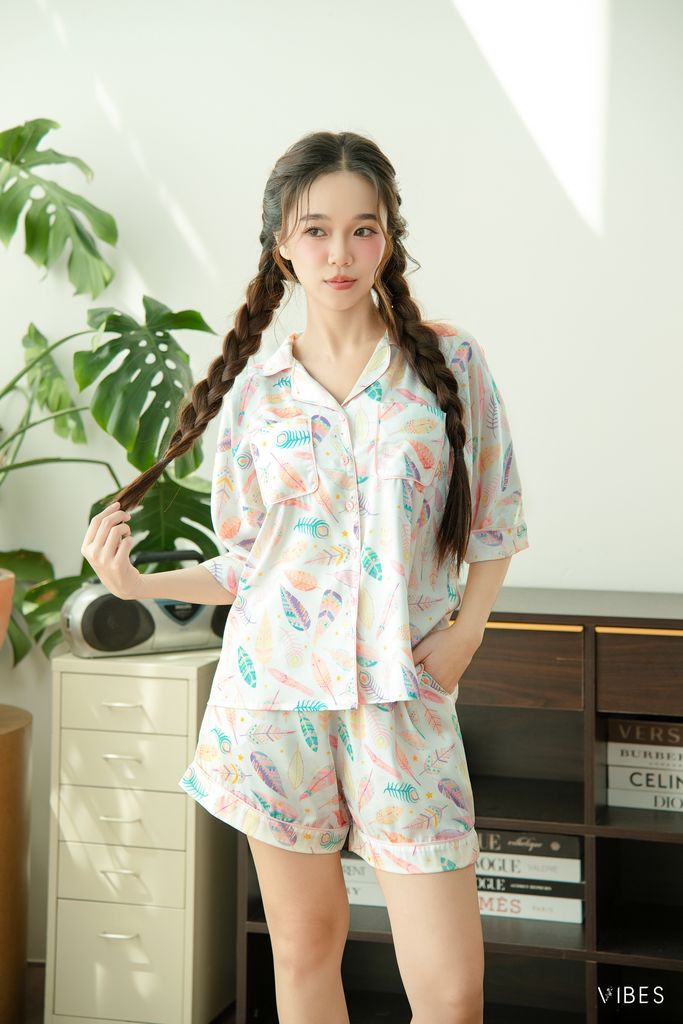 Pijama ngắn phom cánh dơi Aetheria Py Set