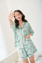 Pijama ngắn phom cánh dơi Marine Py Set