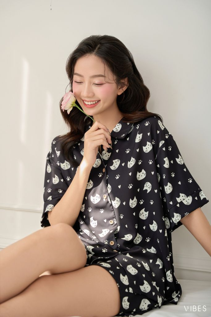 Pijama ngắn freesize FS Meow Py Set