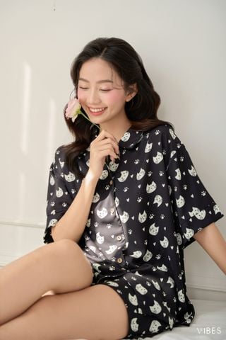 Pijama ngắn freesize FS Meow Py Set