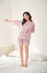 Pijama ngắn phom cánh dơi Clara Py Set